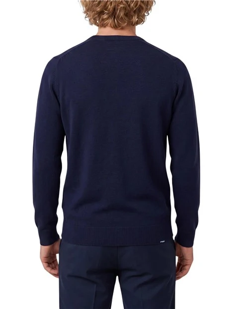 MAGLIA GIROCOLLO A MANICHE LUNGHE IN LANA UOMO BLU
