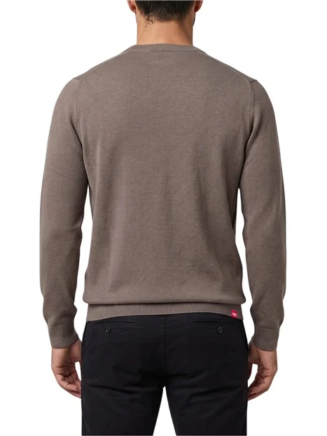 MAGLIA GIROCOLLO A MANICHE LUNGHE IN LANA UOMO MARRONE