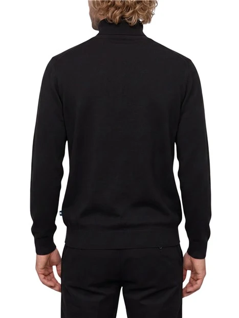MAGLIA DOLCEVITA IN COTONE E CASHMERE UOMO NERO