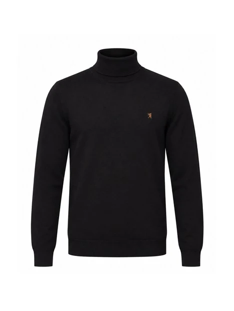MAGLIA DOLCEVITA IN COTONE E CASHMERE UOMO NERO