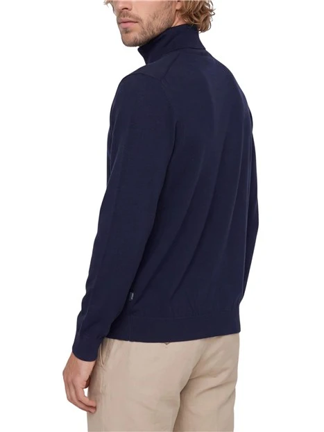 MAGLIA DOLCEVITA IN COTONE E CASHMERE UOMO BLU