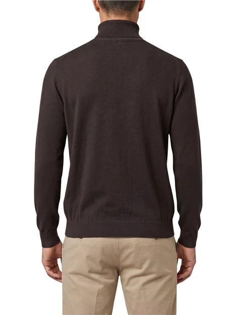 MAGLIA DOLCEVITA IN COTONE E CASHMERE UOMO MARRONE