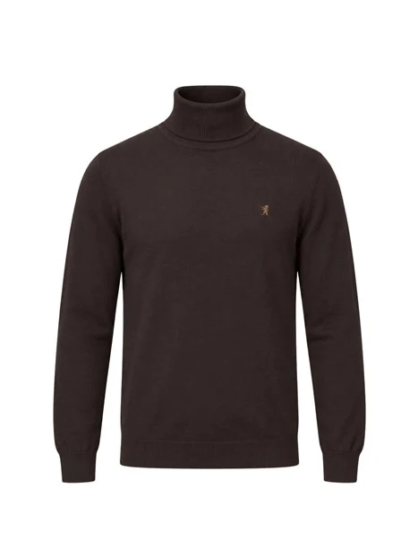 MAGLIA DOLCEVITA IN COTONE E CASHMERE UOMO MARRONE