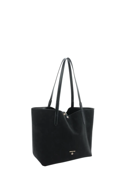 BORSA SHOPPING REVERSIBILE CON POCHETTE E DOPPI MANICI DONNA NERO