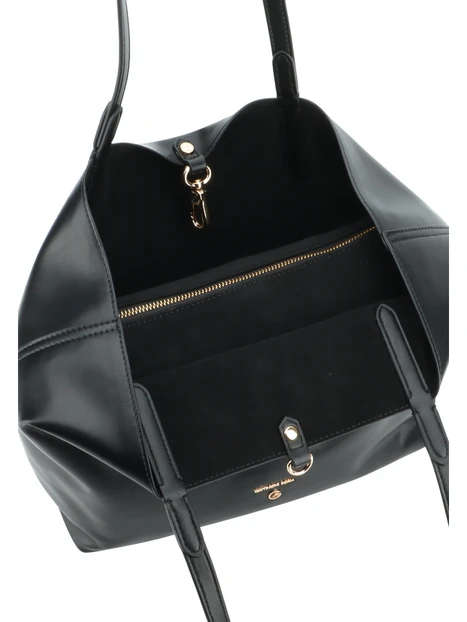 BORSA SHOPPING REVERSIBILE CON POCHETTE E DOPPI MANICI DONNA NERO