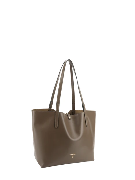 BORSA SHOPPING REVERSIBILE CON POCHETTE E DOPPI MANICI DONNA TORTORA