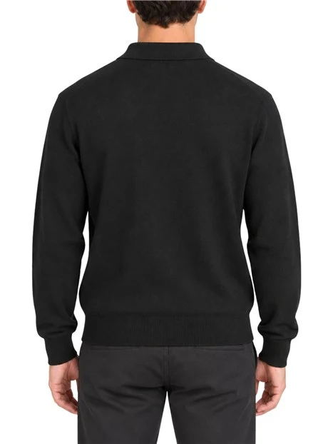 POLO MANICA LUNGA MISTO CASHMERE UOMO NERO