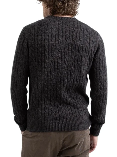 MAGLIA GIROCOLLO A TRECCE MOULINÉ UOMO NERO