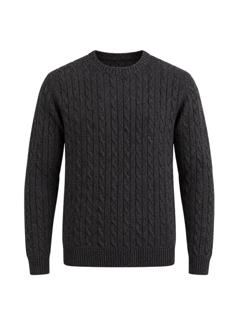 MAGLIA GIROCOLLO A TRECCE MOULINÉ UOMO NERO
