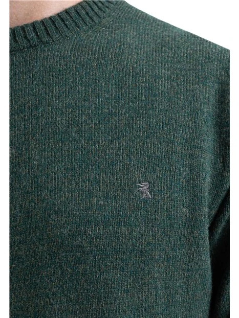 MAGLIA GIROCOLLO RASATA MOULINÉ UOMO VERDE