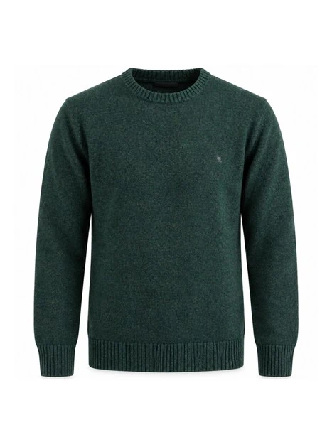 MAGLIA GIROCOLLO RASATA MOULINÉ UOMO VERDE