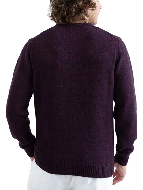 MAGLIA GIROCOLLO RASATA MOULINÉ UOMO BORDEAUX