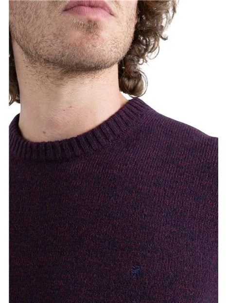 MAGLIA GIROCOLLO RASATA MOULINÉ UOMO BORDEAUX