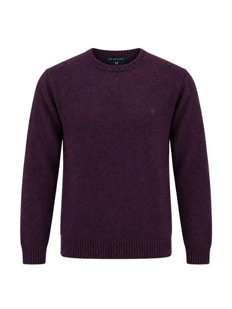 MAGLIA GIROCOLLO RASATA MOULINÉ UOMO BORDEAUX