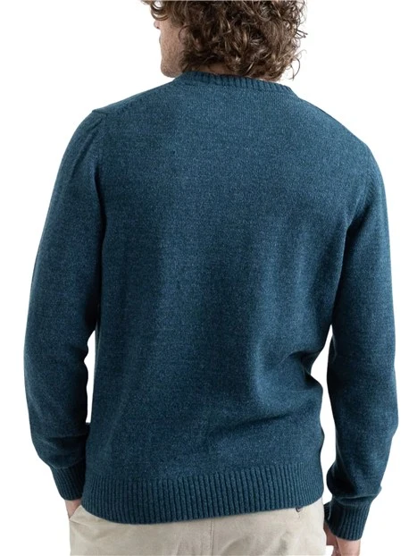 MAGLIA GIROCOLLO RASATA MOULINÉ UOMO BLU