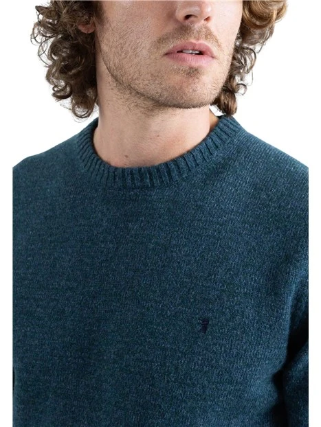 MAGLIA GIROCOLLO RASATA MOULINÉ UOMO BLU