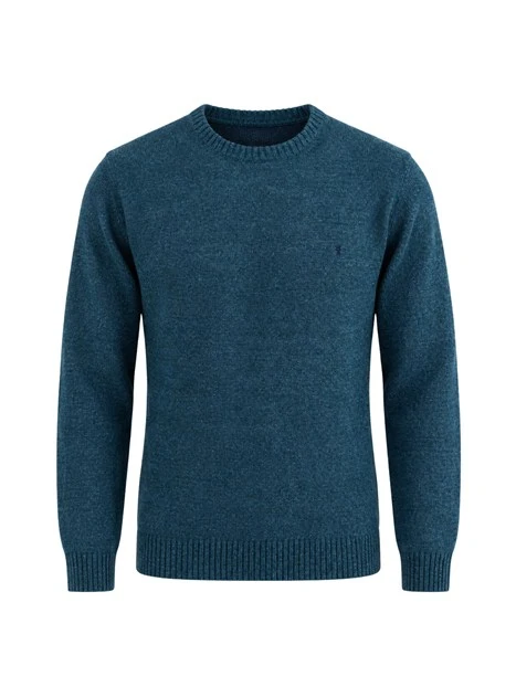 MAGLIA GIROCOLLO RASATA MOULINÉ UOMO BLU