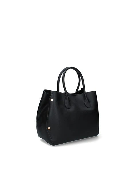BORSA A MANO IN ECOPELLE CON DOPPIO MANICO DONNA NERO