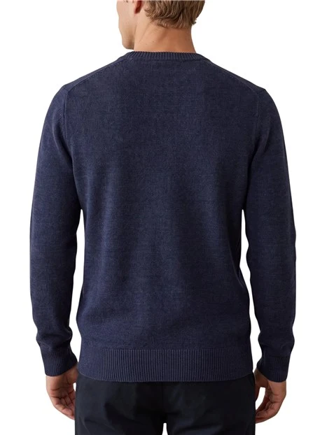 MAGLIA GIROCOLLO IN CINIGLIA UOMO BLU