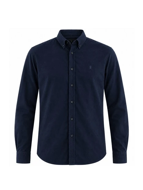 CAMICIA CASUAL IN VELLUTO UOMO BLU