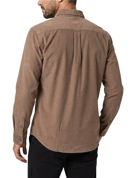 CAMICIA CASUAL IN VELLUTO UOMO MARRONE