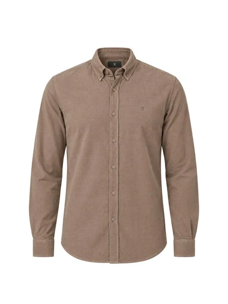 CAMICIA CASUAL IN VELLUTO UOMO MARRONE