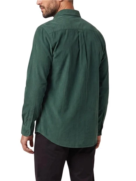 CAMICIA CASUAL IN VELLUTO UOMO VERDE