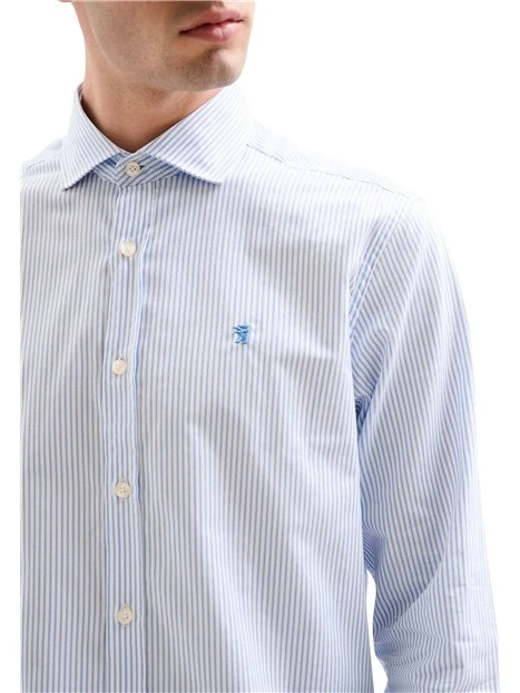 CAMICIA ELEGANTE A RIGHE UOMO BIANCO