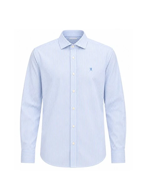 CAMICIA ELEGANTE A RIGHE UOMO BIANCO