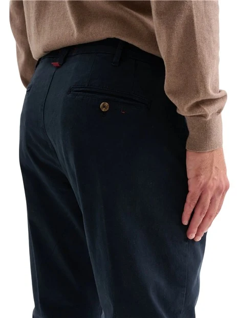 PANTALONI CHINO IN GABARDINA SMERIGLIATA UOMO BLU