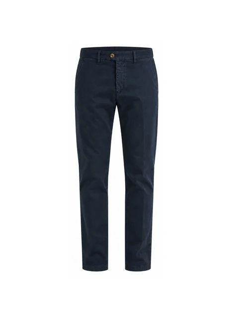 PANTALONI CHINO IN GABARDINA SMERIGLIATA UOMO BLU