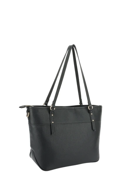 BORSA A MANO CON DOPPIO MANICO E TRACOLLA LOGATA DONNA NERO
