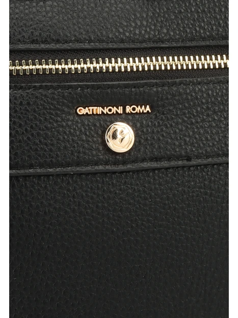 BORSA A MANO CON DOPPIO MANICO E TRACOLLA LOGATA DONNA NERO