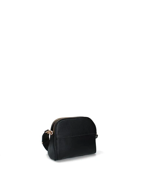 BORSA A TRACOLLA CON TASCA FRONTALE DONNA NERA