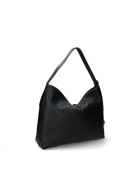 BORSA A SPALLA CON EFFETTO MARTELLATO DONNA NERO