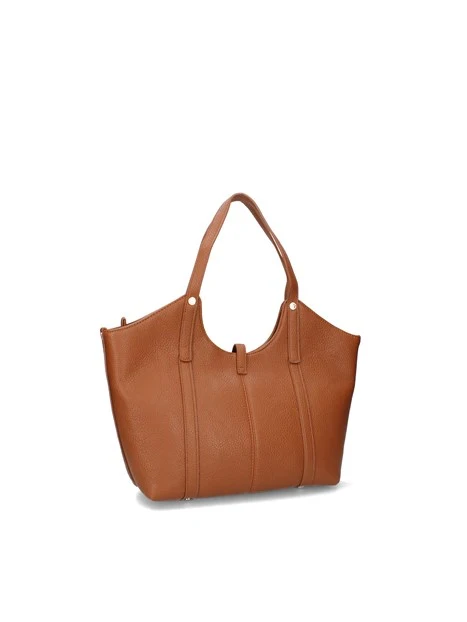 BORSA SHOPPING CON FIBBIA DONNA MARRONE