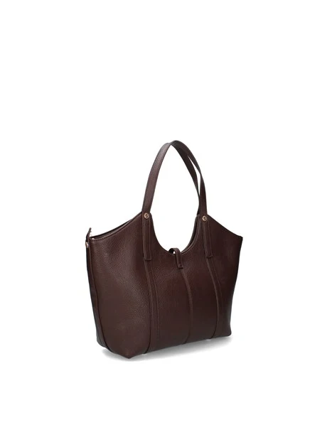 BORSA SHOPPING CHIUSURA CON FIBBIA DONNA MARRONE