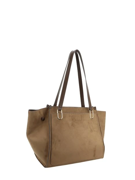 BORSA SHOPPING EFFETTO SCAMOSCIATO CON DOPPI MANICI E TRACOLLA DONNA MARRONE