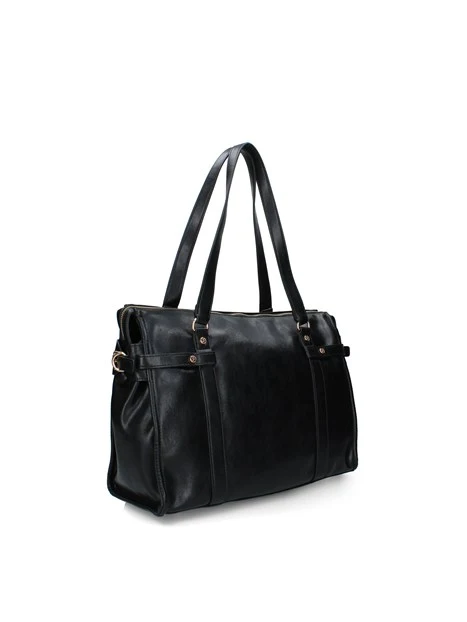 BORSA A SPALLA CON DOPPIO MANICO DONNA NERA