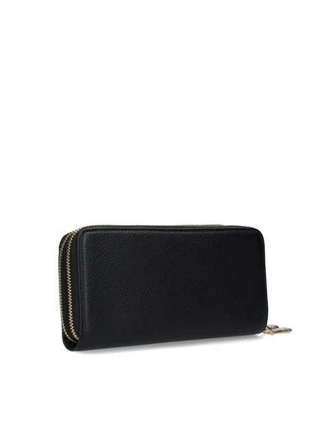 PORTAFOGLI CON ZIP PERIMETRALE DONNA NERO