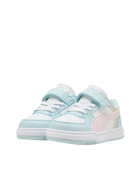 SNEAKERS BASSE CON STRAPPO BAMBINA CELESTE