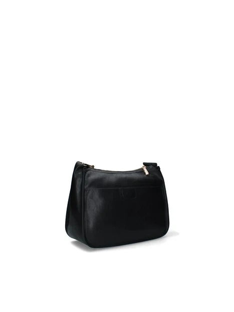 BORSA A SPALLA HOBO CON TASCA FRONTALE E TRACOLLA DONNA NERO