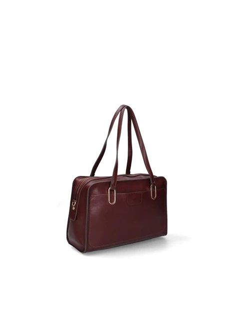 BORSA A MANO STILE BOWLING DONNA BORDEAUX
