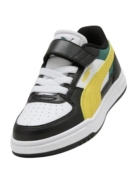 SNEAKERS BASSE COLOR BLOCK CON STRAPPO BAMBINO NERO