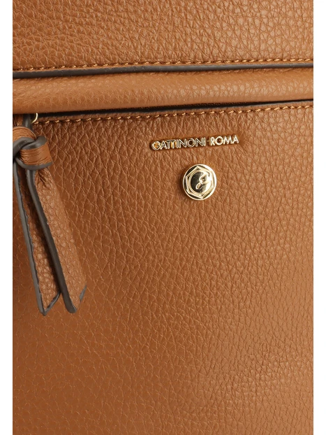 ZAINO CON TASCA FRONTALE CON ZIP DONNA CUOIO