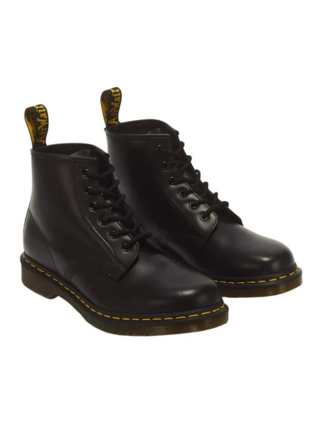 ANFIBI IN PELLE SMOOTH CON CUCITURE A CONTRASTO DONNA NERO