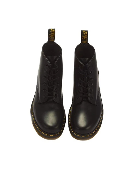 ANFIBI IN PELLE SMOOTH CON CUCITURE A CONTRASTO DONNA NERO