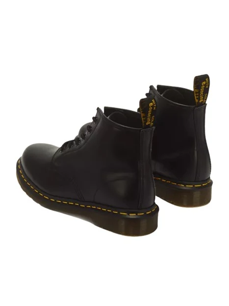ANFIBI IN PELLE SMOOTH CON CUCITURE A CONTRASTO DONNA NERO