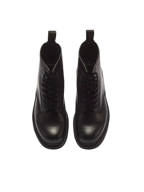 ANFIBI IN PELLE SMOOTH CON CUCITURE TONO SU TONO UNISEX ADULTO NERO