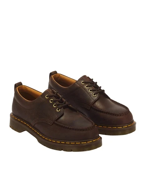 STRINGATE DERBY IN PELLE CRAZY HORSE CON PUNTA MOC TOE UOMO MARRONE